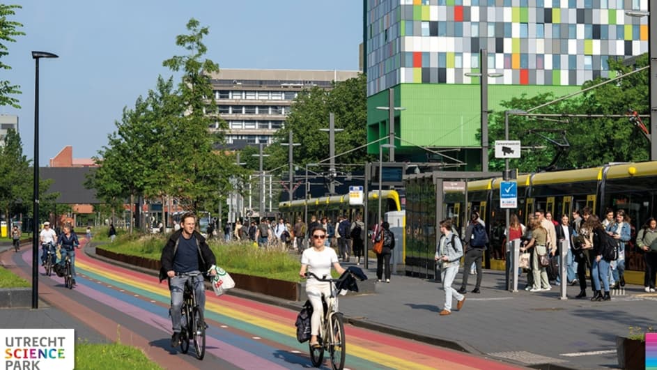 Utrecht Science Park in de zomer, regenboogpad