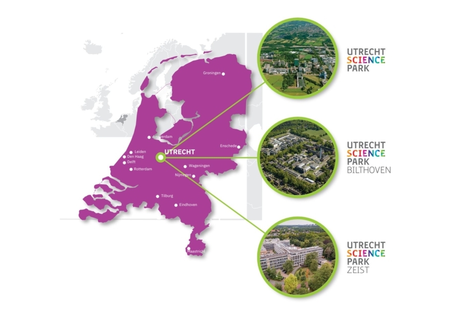 Kaart locaties Utrecht Science Park