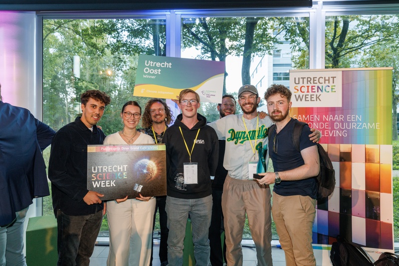 Team ‘Utrecht Oost’ winnaar Sustainable City Challenge tijdens de Utrecht Science Week